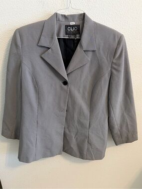 Clio Light Gray Women's Single-Button Blazer
